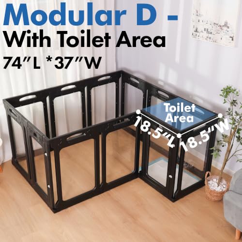 Clear Acrylic Dog Playpen Indoor (Black / 24" Height)