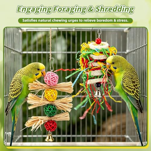 8 Pcs Natural Wood Bird Toys & Perches Set for Cages (brown / Bird Toys & Perches Set)