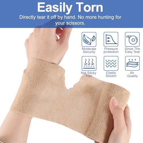 24 Pack 4 Inch Self Adhesive Bandage Wrap (Brown / 4 Inch)