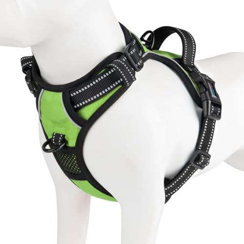 Reflective Dog Harness No Pull Large Breed Vest (Extra Large / Green)