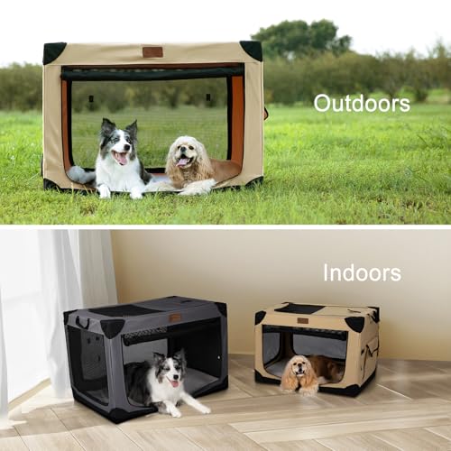 Soft Dog Crate for Extra Large Dogs (Dark Grey / 42.0"L x 31.0"W x 31.0"H)