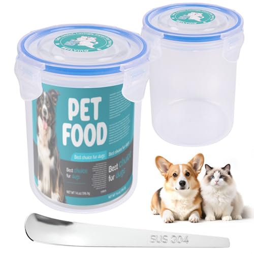 Canned Dog Food Storage Lids Reusable Airtight Can Cover (2 Jar（L）+1 Spoon)
