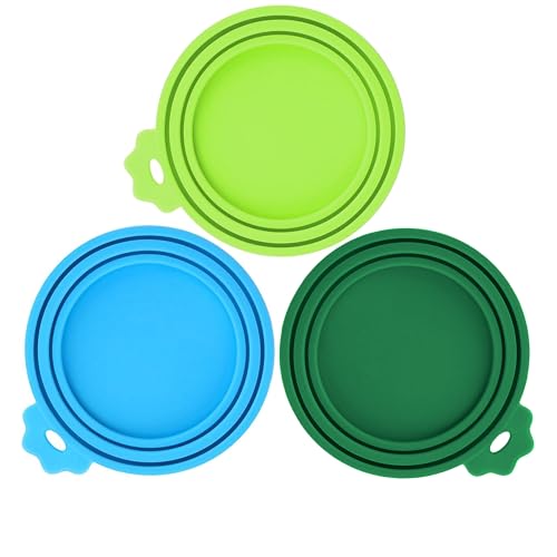 3 Pack Pet Food Can Covers (Blue/Green/Dark Green)