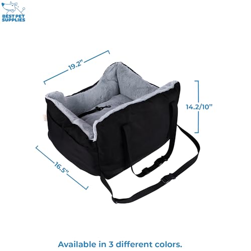 Elevated Dog Car Seat for Small Dogs (Booster (Black) / 21" x 20" x 14")