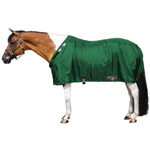 Dura Nylon Horse Stable Sheet (Horse Size 82 / V-Free | Closed Front | Legstrap / Green)