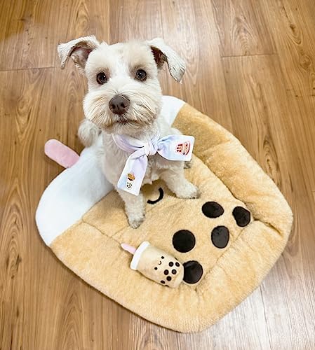 Soft Plush Small Cute and Cozy Food Dog Cat Bed (Boba)