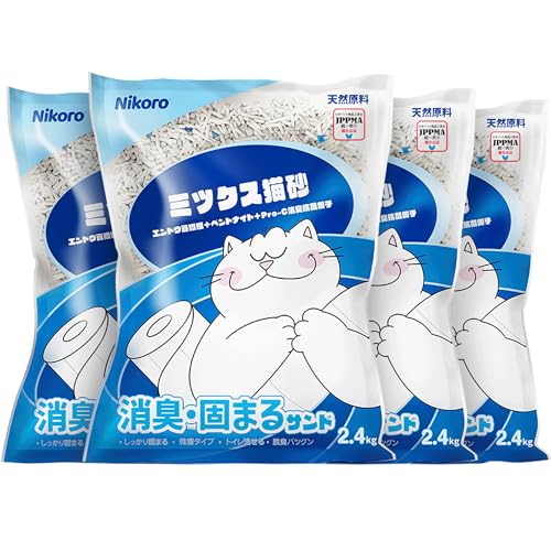 Tofu Cat Litter (NIKORO Mixed Tofu Cat Litter (5.29 lbs×4Bags))