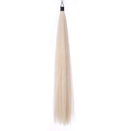 Horse Tail Extensions with Braided Horsehair Loop (1 LB (34"-36") / Pure White)