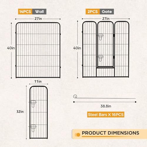 Dog Playpen 40" (16 panels)