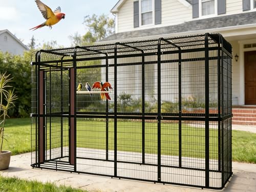 12.8 FT Extra Large Aviary (Black / 154.0"L x 63.0"W x 81.5"H)