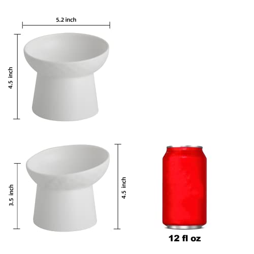 Elevated Cat Bowls (White / 5.2 Inch (Pack of 1))