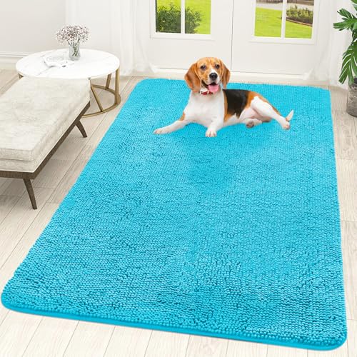 Dog Door Mat for Muddy Paws 59x35 (Aqua Blue / 59" X 35")