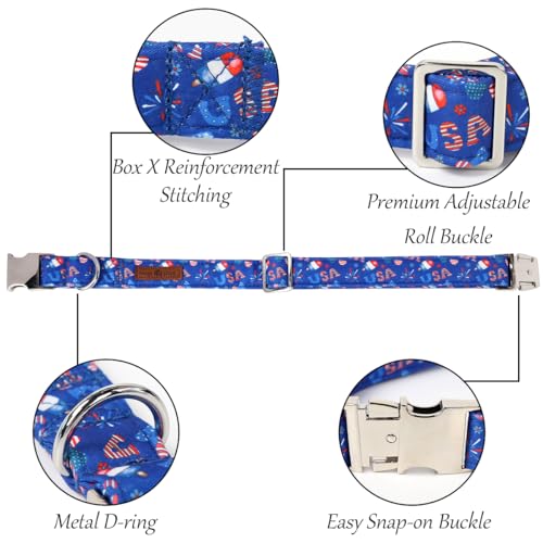4th of July Dog Collar with Bowtie (Popsicle USA / Small (Pack of 1))