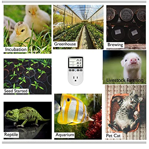 Digital Temperature Controller LCD Screen Heating Cooling Thermostat (Classics)