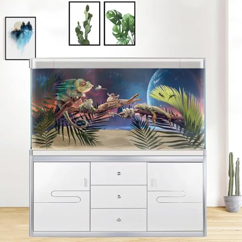 Scarlet Cosmic Aquarium Background (24X16in/60X40cm / Star03)