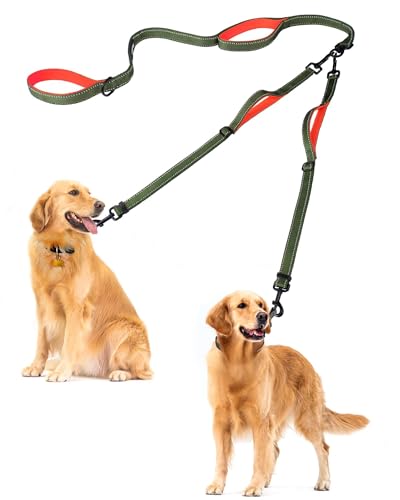 Double Dog Leash (Khaki Green)