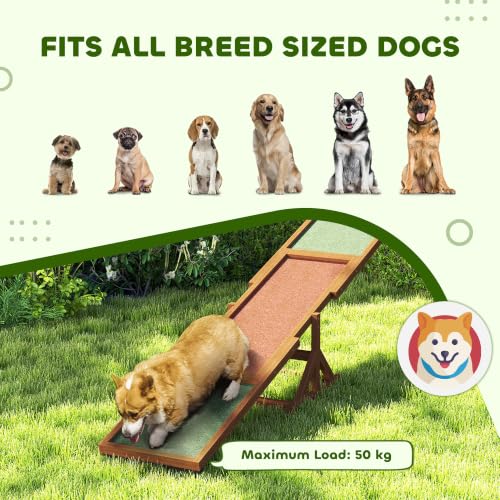 Wooden Dog Agility Seesaw for Training and Exercise (82.7" x 15.7" x 13.8" / Orange)
