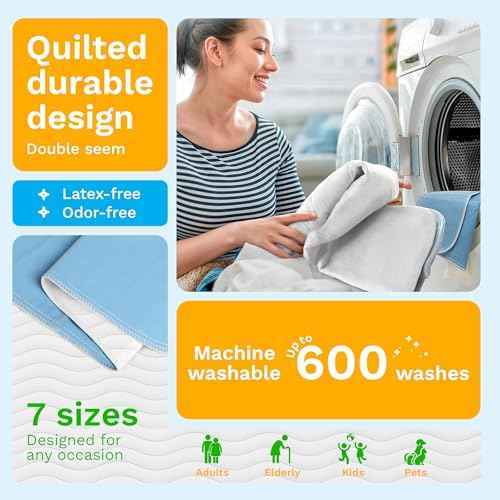 Washable Underpads (Blue/White / 2 Pack - 34x36)