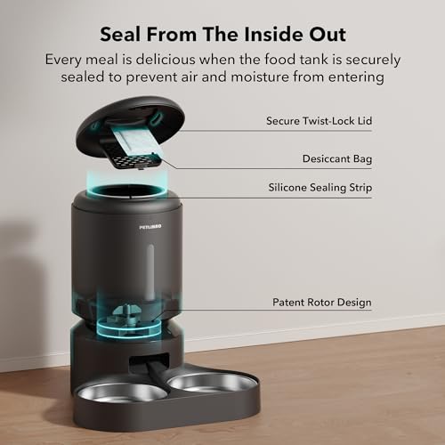 Automatic Cat Feeder for 2 Cats (Black / Dual Tray with WiFi)
