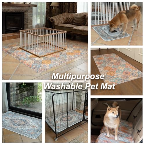 Washable Pee Pads for Dogs (18x24 Inch (Pack of 2) / Red/Rect)