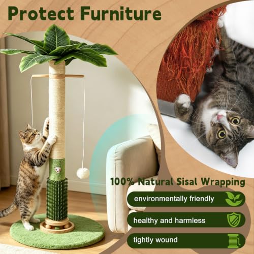 40'' Tall Sisal Cat Scratching Post (White Sisal)