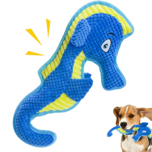 Dog Toy Squeaky Aggressive Durable Dog Toys for Dogs Chew No (Blue)