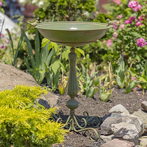 Pedestal Style Birdbath (Green)