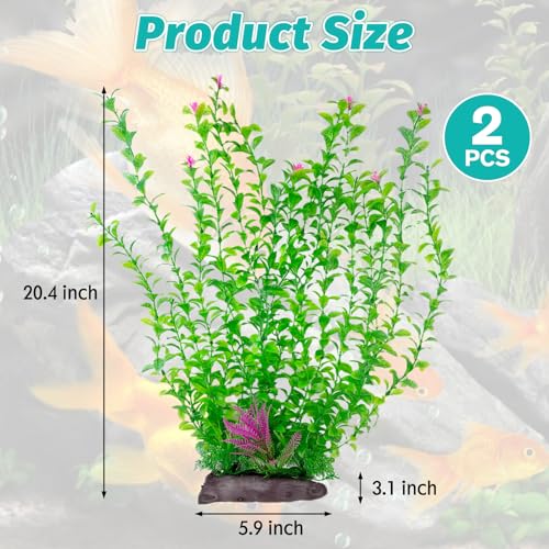 Aquarium Plastic Plants Aquarium Decor Artificial Fish Tank Plants (C*2 Pcs / 20.4 in)