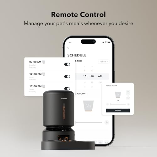 Automatic Cat Feeder with Camera for Two Cats (Black / 5L (With Camera))