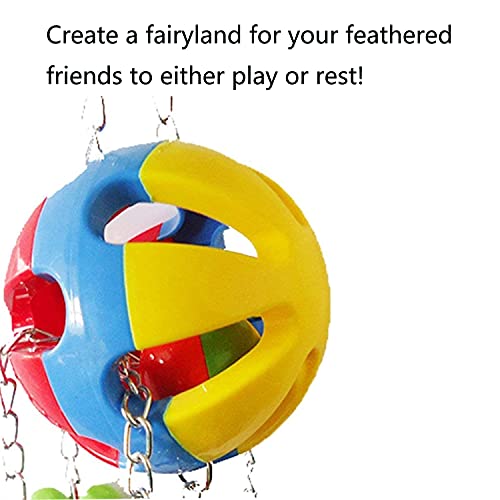 Bird String Ball Toy Hanging Parrot Swing Chew with Bell (C - Ball Toy)