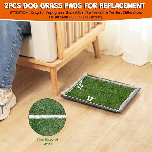 Dog Grass Pee Pads for Dogs with Tray (Small - 18 x 14 inch)