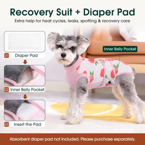 Recovery Suit for Dogs Cats (Large (Back:16.1-20.1'', Weight:23-48 Lb) / 1#Blush Peach)