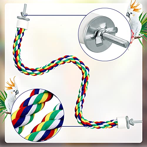2 Pcs Bird Rope Perches Climbing Rope Cage Accessories (21.6 Inch)