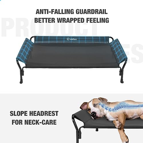 Cooling Elevated Dog Bed (Black / 50.5"L x 33.5"W x 12.0"Th)
