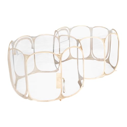 Cold Resistant Cat Playpen PVC Dog Playpen Puppy Playpen (Clear / 83.5"L x 41.4"W x 32.3"H)
