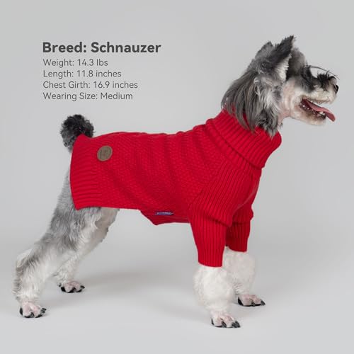 Dog Sweater Long Sleeve Warm Knit Sweaters for Large Dogs Boy Girl (Red / XXX-Large)