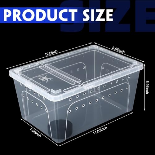 8 Pcs Reptile Breeding Box (Vent Holes / Clear / 12.6 x 8.66 x 5.91 Inches)