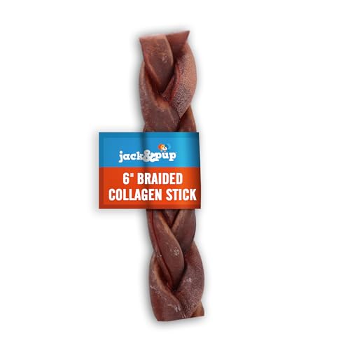 6" Braided Beef Collagen Sticks for Dogs (1 Count (Pack of 1))