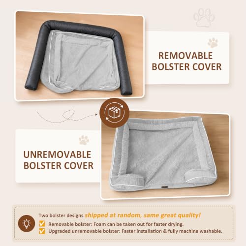 Waterproof Orthopedic Dog Beds for Large Sized Dog (36.0"L x 27.0"W x 8.0"Th / Grey White)