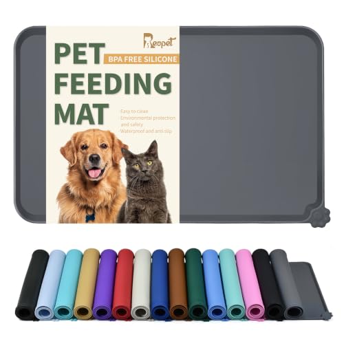 Silicone Pet Feeding Mat (Grey / 22" x 14")