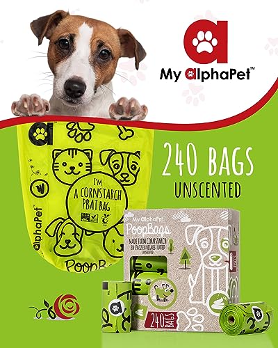 Compostable Dog Poop Bags (1 Count (Pack of 240) / Unscented Green)