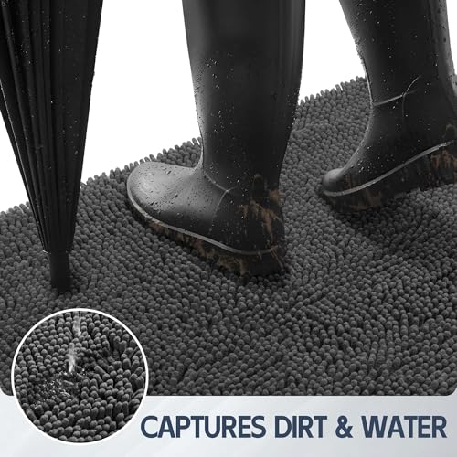 Dog Door Mat for Muddy Paws (48"x30" / Dark Grey)