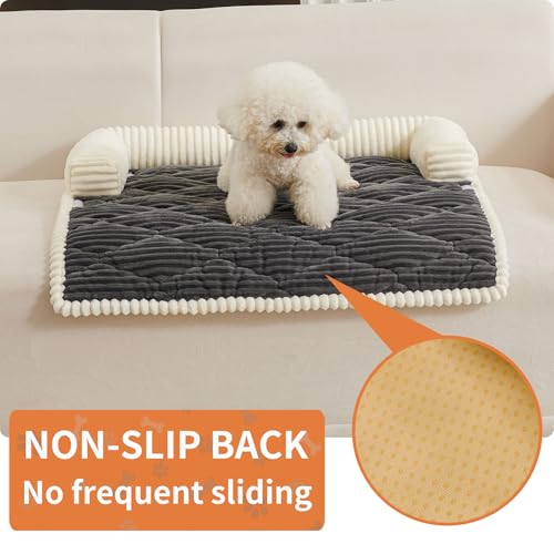 Dog Couch Bed for Medium Dogs (Grey / Medium(33.46"L X 30.7"W X 5.5"Th))