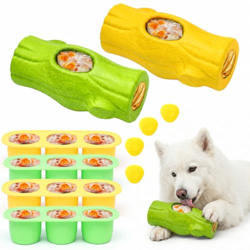 2 Pack Dog Toys for Aggressive Chewers Yellow & Green (Yellow & Green)