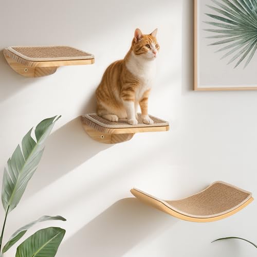 Cat Wall Shelves (Combo B (1 Sisal-Mat Bed, 2 Steps) / Normal)