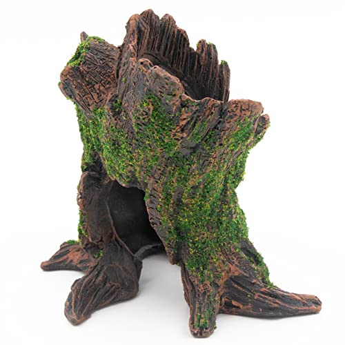 Aquarium Landscape Tree Stump Trunk Hollow Rock for Fish Hiding (Tree Stump)