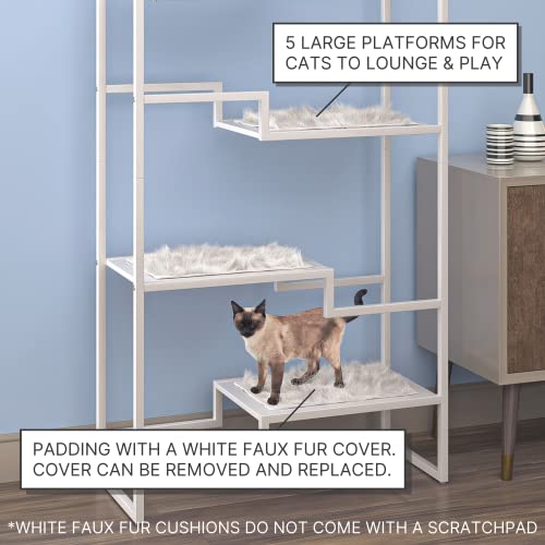 62 Inch Tall Metropolitan Cat Condo (White Frame)