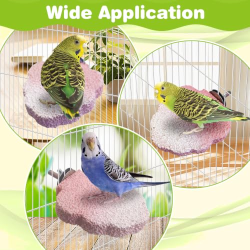 3PCS Bird Beak Grinding Stone Resin Bird Perch Stand Grinding Claw Birds Cage Perch Parrot Climbing Chewing Toys Parakeet Cage Accessories for Budgies Cockatiels Conures