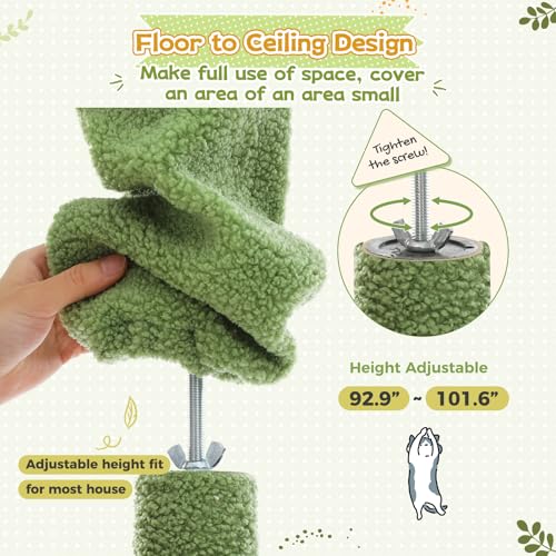 Floor to Ceiling Cat Tree (XXL(93''-101'') / Green)