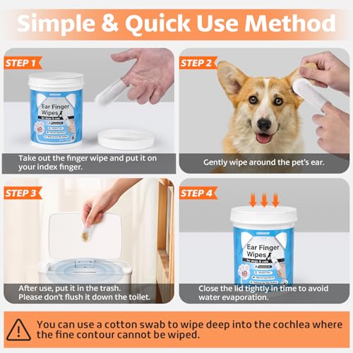 Ear Finger Wipes for Dogs & Cats